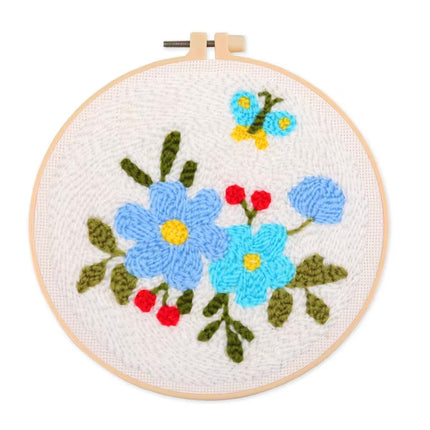 Punch Needle Embroidery Starter Kits for Kids and Adults Beginners Include Instructions Punch Needle Fabric with Floral Pattern