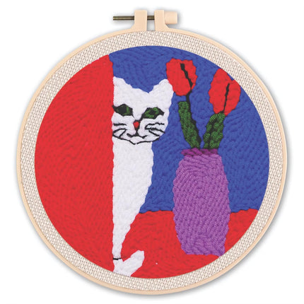 GATYZTORY Punch Needle Embroidery Starter Kit Punch Needle Kits Cartoon Animal Pattern Embroidery Pen For Adults Kids Beginner