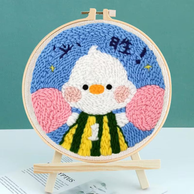 CHENISTORY Beginner's Punch Needle Kit Cute Cartoon Animal and Dinosaur Embroidery Punch Needle Starter Craft Set Home Decor