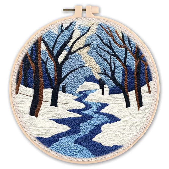 CHENISTORY Diy Punch Needle Embroidery Starter Kits For Beginner Cartoon Cute Animals Poking Embroidery Yarn Painting Arts