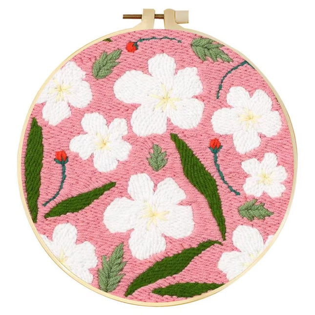 Punch Needle Embroidery Starter Kits for Kids and Adults Beginners Include Instructions Punch Needle Fabric with Floral Pattern