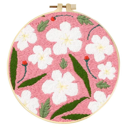 Punch Needle Embroidery Starter Kits for Kids and Adults Beginners Include Instructions Punch Needle Fabric with Floral Pattern