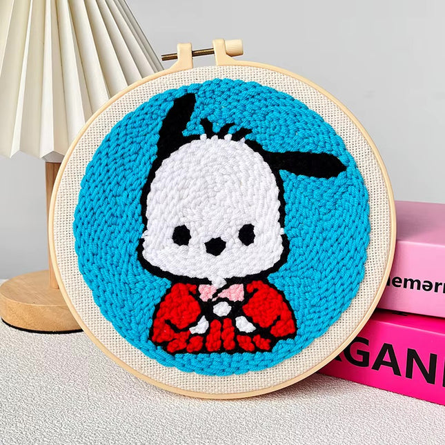 Punch Needle Embroidery Starter Kit Punch Needle Kits Cartoon Pattern Embroidery Pen For Adults Kids Beginner Gift Home Decor