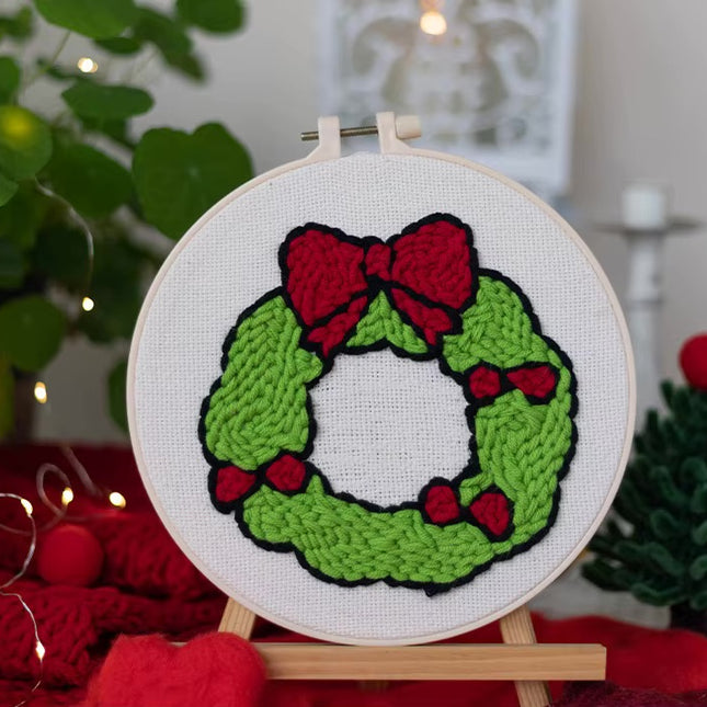 Punch Needle Embroidery Kit Starter Set For Adult Beginner Christmas Xmas Tree Christmas Decorations for Home DIY Craft Kits