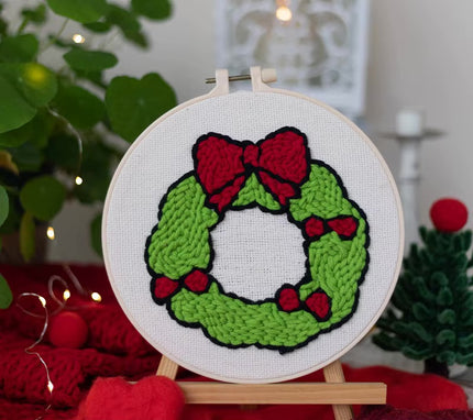Punch Needle Embroidery Kit Starter Set For Adult Beginner Christmas Xmas Tree Christmas Decorations for Home DIY Craft Kits