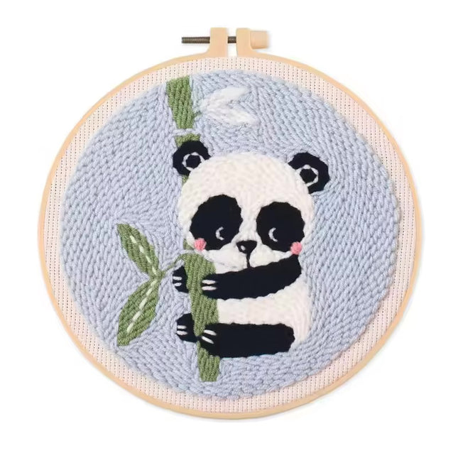 Decorative Punch Needle Embroidery Cartoon Animal Pattern For Adults DIY Needlework Wool Punch Needle Poke Embroidery Kit