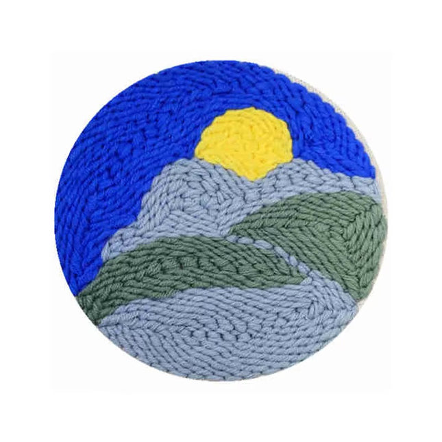 Moon Night Punch Needle Embroidery Kit for Beginners Soft Yarn Van Gogh Starry Sky Needlework Wall Painting Home Decor