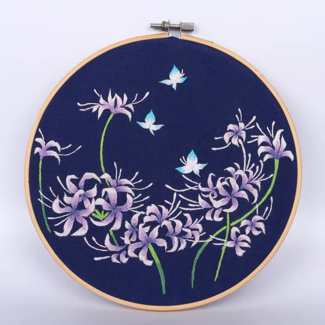 Flower Heart Embroidery Kit for Beginners with Pattern and Instructions Threads and Needles,Needlepoint Kit for Adults