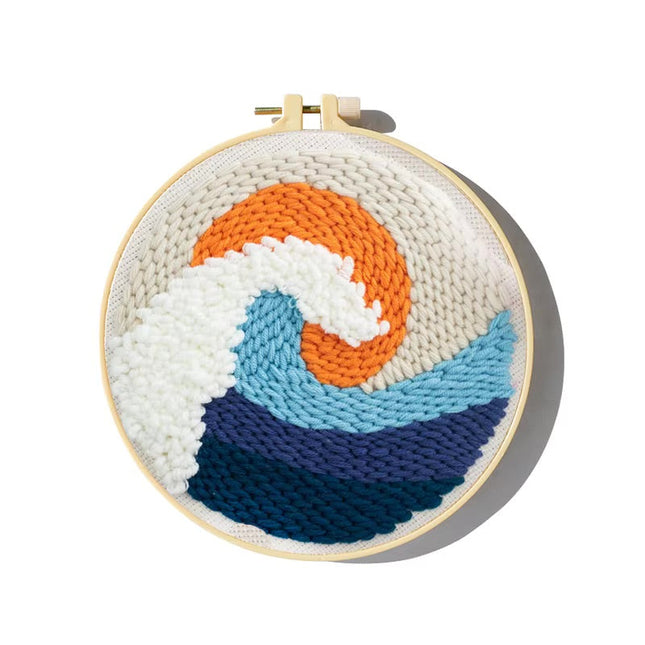 Cartoon Unicorn Dolphin Embroidery Patterns Punch Needle Kits Soft Yarn Needlework DIY Craft Kit