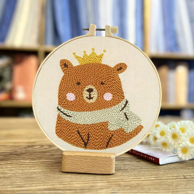 Magic Needle For Embroidery Set Panda Dinosaur Punch Needle Kits for Adults Beginner Whale Theme Sewing Needles Tool DIY Craft