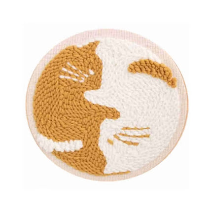 Cute Cartoon Animal Punch Needle Embroidery Kit for Beginners Soft Yarn Needlework Embroidery Set Home Decor