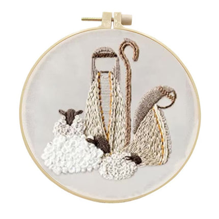 Jesus Embroidery Kit for Beginner with Stamped Cloth Needle EN instructions Thread for Eid al-Fitr  Gift DIY