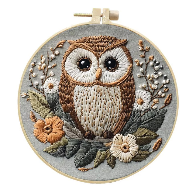 Owl Embroidery Kit for Adult Cross Stitch Kits for Hand with Animal Patterns and Instructions DIY with Threads and Needles