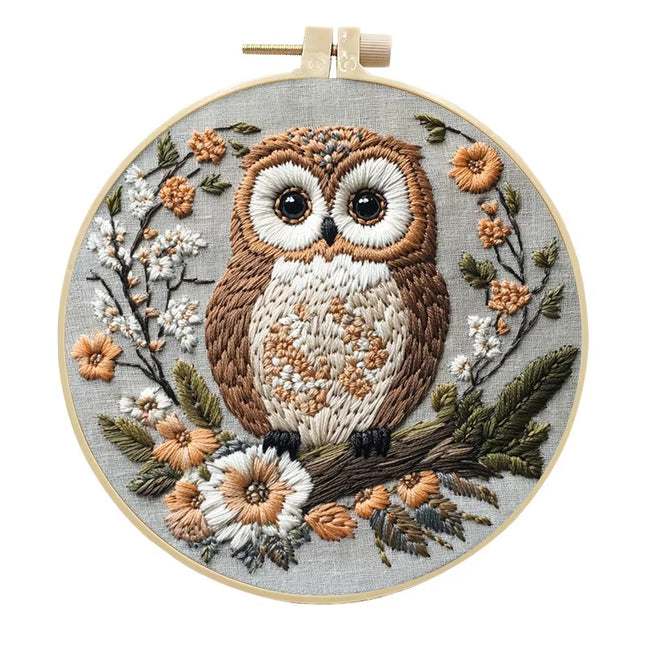Owl Embroidery Kit for Adult Cross Stitch Kits for Hand with Animal Patterns and Instructions DIY with Threads and Needles