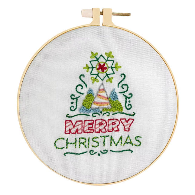 1pc DIY Embroidery Supplies Tree Bird Plant Flower Full Set Hoop Needle Arts And Craft Landscape Scenery Handmade Gift