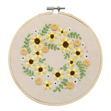 1PCS Embroidery Kit  Punch Needle Kit Simple Embroidery Kit Professional Flowers Pattern DIY Handmade Craft Set Cross Stitch