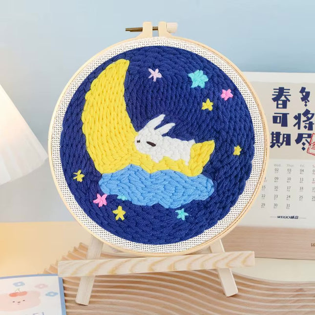 CHENISTORY Beginner's Punch Needle Kit Cute Cartoon Animal and Dinosaur Embroidery Punch Needle Starter Craft Set Home Decor