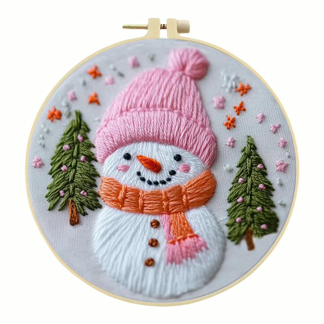 Halloween Stamped Cross Stitch Embroidery Kits with Hoop Cloth Color Thread