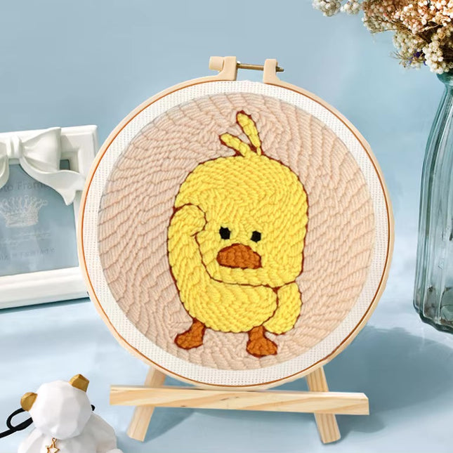 New Punch Needle Embroidery Kit with Yarn for Beginners Easy Embroidery DIY Needlework Wool Work Home Decor Custom Embroidery