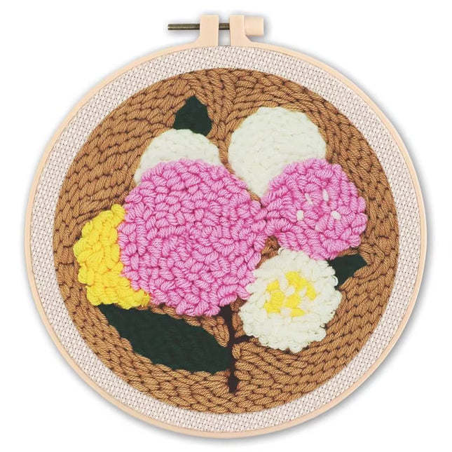 GATYZTORY Flowers Punch Needle Embroidery Starter Kits Embroidery Hoop Yarns For Adults Beginners Diy Gift Easy Handicraft