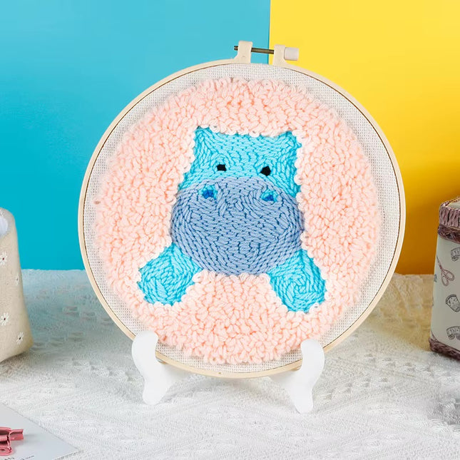 DIY Punch Needle Embroidery Kits For Starter Kits With Animal Pattern Stamped Color Cross Stitch Yarn For Adults Children Craft