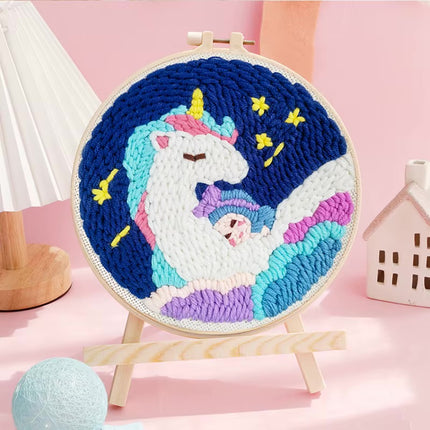 Punch Needle Paintings For Adult Embroidery Kit with Yarn DIY Needlework Animals Pattern Needlecraft For Beginner Funny Gift