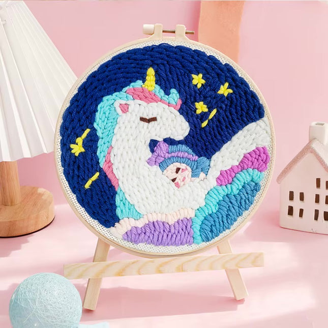 Punch Needle Paintings For Adult Embroidery Kit with Yarn DIY Needlework Animals Pattern Needlecraft For Beginner Funny Gift