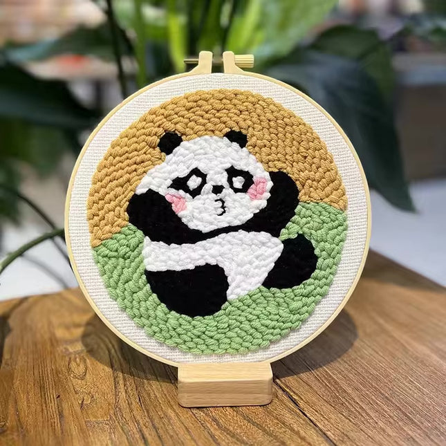 GATYZTORY punch needle embroidery kit for beginners panda Picture For Handiwork Hobby diy kit adult crafts embroidery hoop Gift