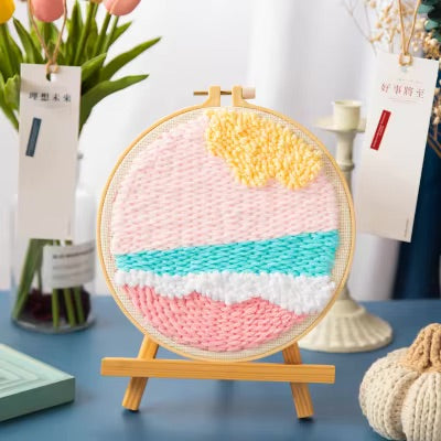 GATYZTORY DIY Punch Needle Embroidery Kits Craft Rug for Starter Kits with Stamped Needlework Package Yarn and Embroidery Needle