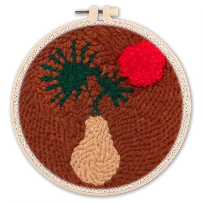 Diy Punch Needle Embroidery Starter Kits For Beginner Leaves Pattern Funny Easy Yarn Painting Arts DIY Needlework Set Sewing Kit