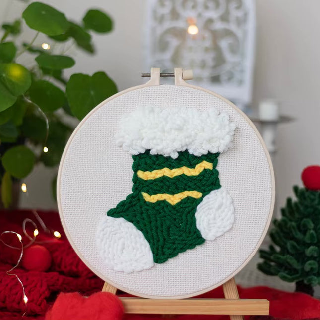 Punch Needle Embroidery Kit Starter Set For Adult Beginner Christmas Xmas Tree Christmas Decorations for Home DIY Craft Kits