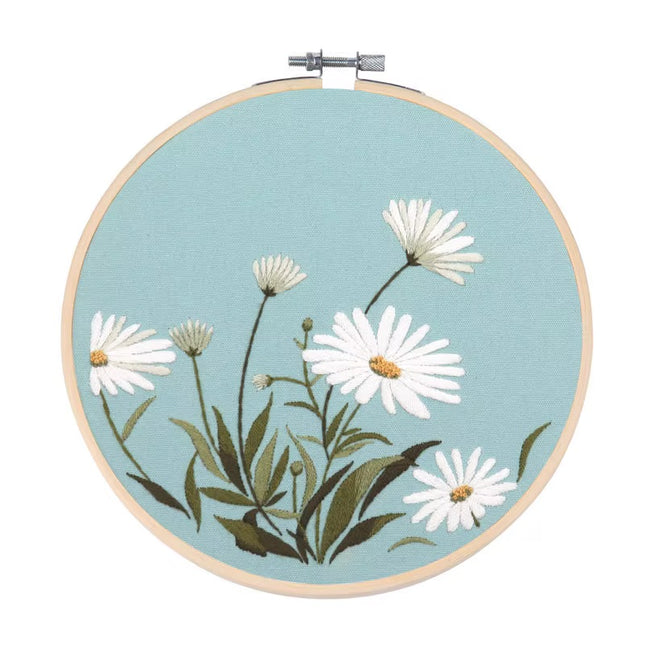 Flower Embroidery Kit for Beginners with Pattern and Instructions Cross Stitch Kits Threads and Needles