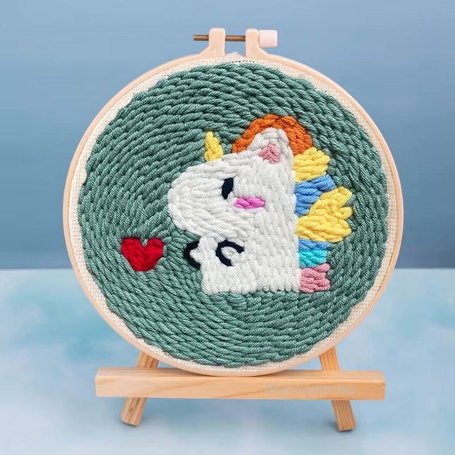 Punch Poke Needle Embroidery Craft Kit Shiba Inu Dog Duck Rainbow Bear Cute Kids Children Funny Easy DIY Play Set For Beginner