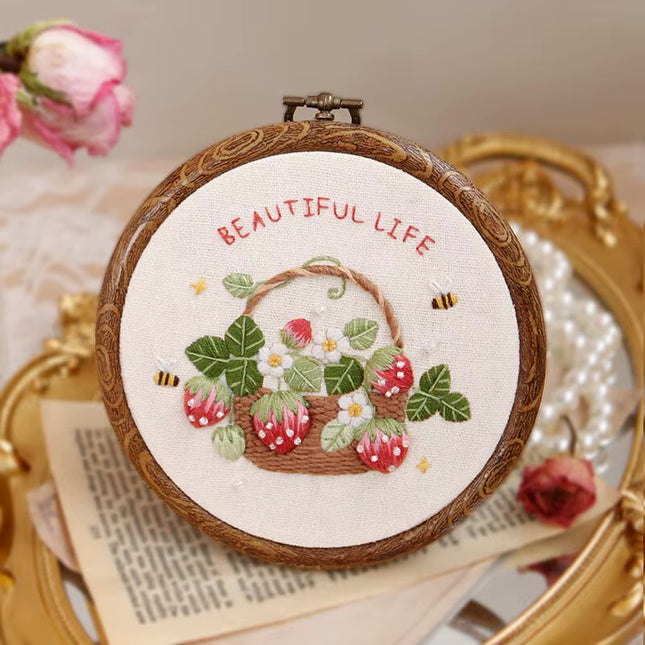 Handmade Embroidery DIY Material Kit Easy to Make Dream Rose Photo Frame Home Decoration Creative Gift