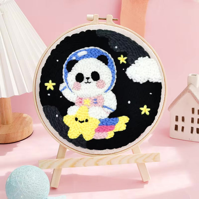 GATYZTORY punch embroidery needle set Cute astronaut crafts supplies adults punch needle package embroidery and creativity Knit