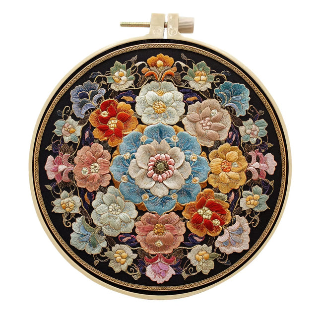 Retro Flower Embroidery Kit for Adult Cross Stitch Kits for Hand with Patterns and Instructions DIY with Threads and Needles
