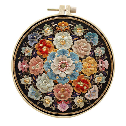 Retro Flower Embroidery Kit for Adult Cross Stitch Kits for Hand with Patterns and Instructions DIY with Threads and Needles