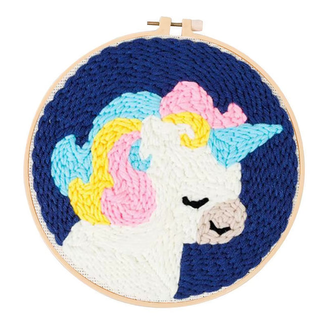 Embroidery Starter Kit Punch Needle Threader Fabric Embroidery Hoop Yarn Rug Punch Needle Pock Pen for Adults Kids Beginner