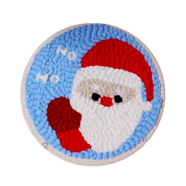 Xmas Punch Needle Embroidery Kit with Yarn for Beginners DIY Needlework Wool Work for Christmas Gift Home Decor
