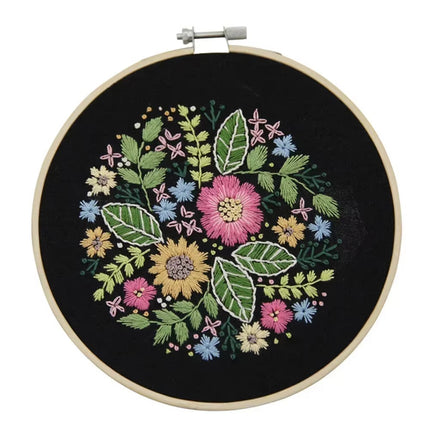 1PCS Embroidery Kit  Punch Needle Kit Simple Embroidery Kit Professional Flowers Pattern DIY Handmade Craft Set Cross Stitch