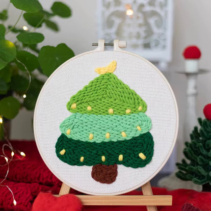 Punch Needle Embroidery Kit Starter Set For Adult Beginner Christmas Xmas Tree Christmas Decorations for Home DIY Craft Kits