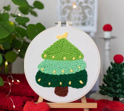 Punch Needle Embroidery Kit Starter Set For Adult Beginner Christmas Xmas Tree Christmas Decorations for Home DIY Craft Kits
