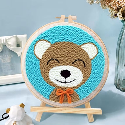 GATYZTORY embroidery punch needle starter kit animal Art and crafts with needles Embroidery frame Cross stitch kits Sewing Gifts