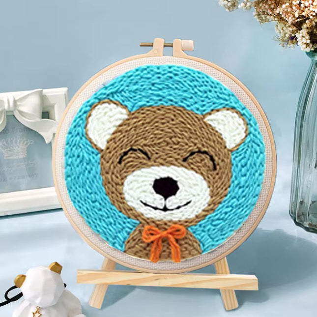 GATYZTORY embroidery punch needle starter kit animal Art and crafts with needles Embroidery frame Cross stitch kits Sewing Gifts