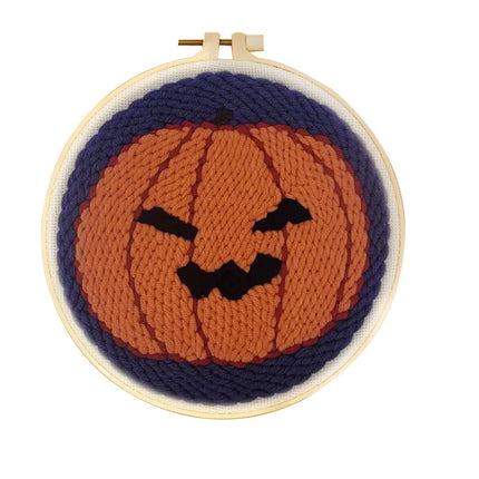 Punch Needle Embroidery Starter Kit Punch Needle Kits Pumpkin Pattern Cross Stitch For Adults Kids Halloween Gift Home Decor