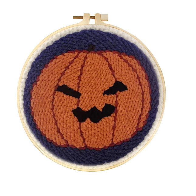 Punch Needle Embroidery Starter Kit Punch Needle Kits Pumpkin Pattern Cross Stitch For Adults Kids Halloween Gift Home Decor