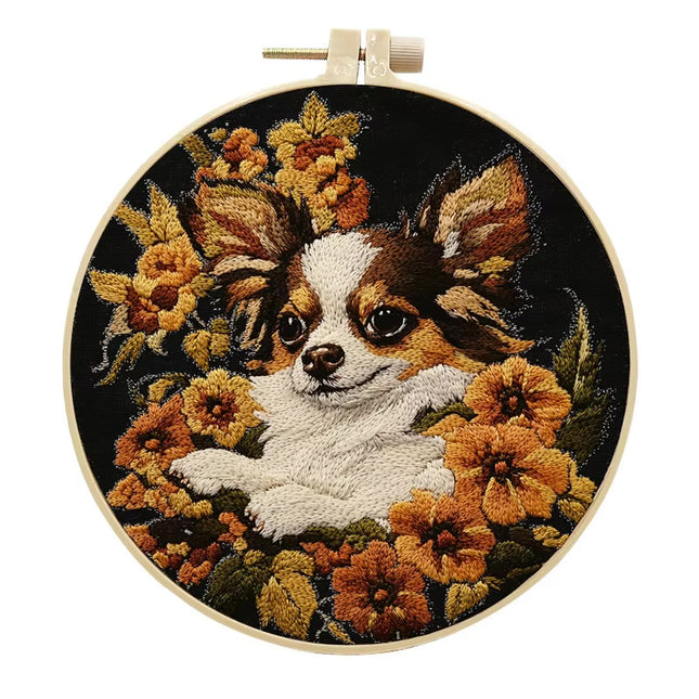 Dog Embroidery Kits DIY Cross Stitch Starter Craft Kits for Adults Embroidery Cloth with Pattern, Needles Instruction Threads