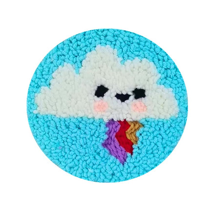 Cute Cartoon Animal Punch Needle Embroidery Kit for Beginners Soft Yarn Needlework Embroidery Set Home Decor