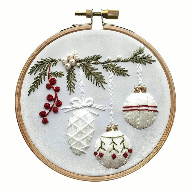 Christmas Cross Stitch Embroidery Kit Includes Embroidery Hoop Embroidery Cloth Threads DIY Embroidery Kit for Beginners Adults