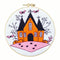 Halloween Stamped Cross Stitch Embroidery Kits with Hoop Cloth Color Thread